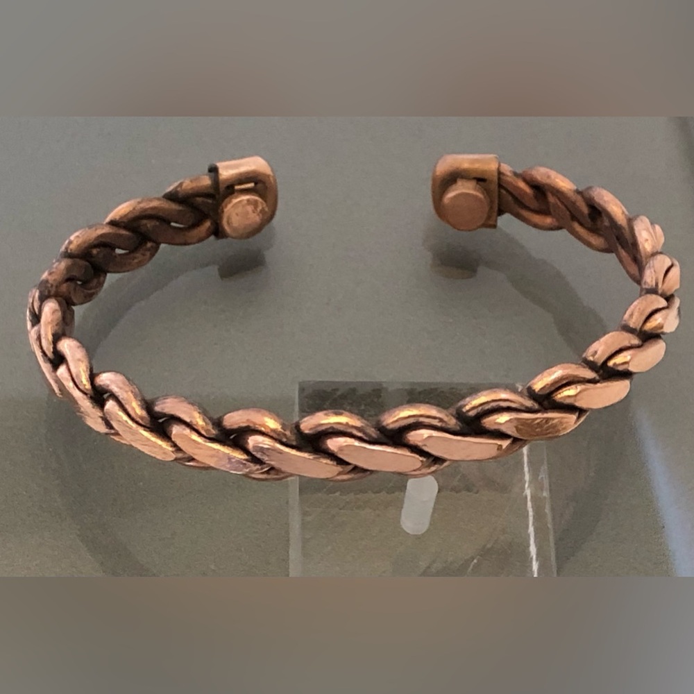 Pure Copper Heavy Twist Design Magnetic Bracelet Energy Cuff Bangle